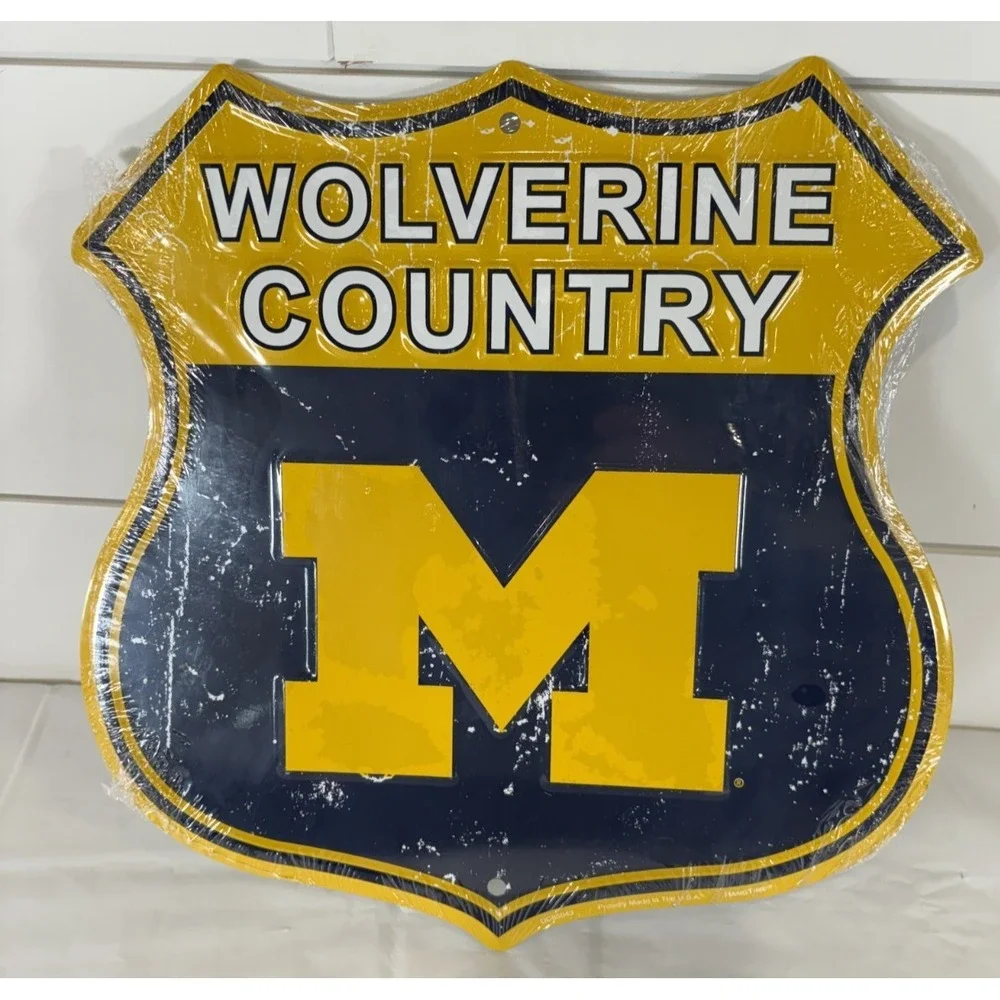 University of Michigan‎ - Wolverine Country Highway Route Road Sign